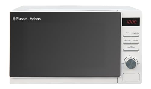 Russell Hobbs RHM2079A Micro-onde monofonction 800 W, 20 l, 5 niveaux de puissance, décongélation automatique, 8 modes de cuisson automatiques, horloge et minuterie...