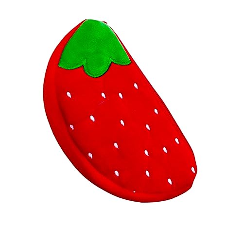 Estojo Escolar Pelúcia Fruta Papelaria Fofa Porta Caneta Organização (Morango)