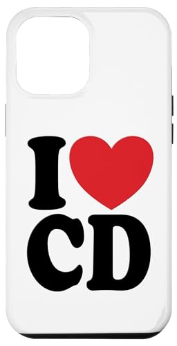 Custodia per iPhone 13 Pro Max Amo CD I Heart CD Iniziali Hearts Art C.D