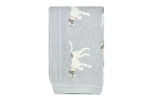 Creative Co-Op DF2527 40" L x 32" W Cotton Knit Baby Dog Blanket,...
