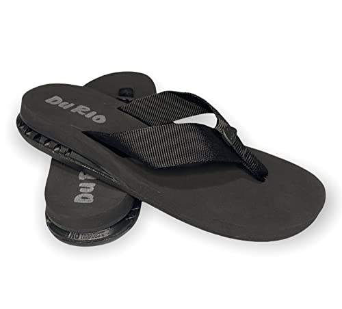 Chinelo Masculino Com Salto DuRio Air Para Esporão Fascite Plantar Ortopédico Vegano Cor:Preto;Taman
