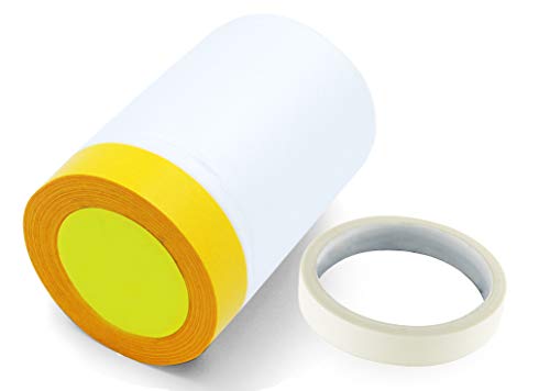 Image of Masking Film 1.8 Feet Width Paint Plastic Sheeting with 1 Role Multi-Surface Painters Tape