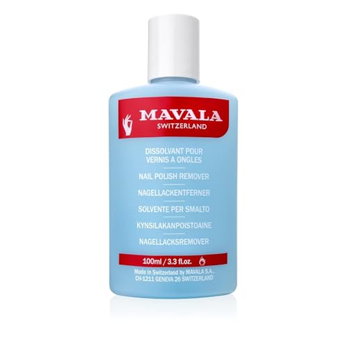 MAVALA - QuitaEsmalte de Uñas 100 ml, Suave y con Acetona, Con Glicerina y Aceite de Ricino, Para Todo Tipo de Uñas, No Daña la Salud de Tus Manos, Elimina Esmalte Rápidamente