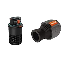 Gardena Versenk-Viereckregner OS 140: Bewässerungssystem & Sprinklersystem Verbinder: Verbindungsstück für Rohranschluss und für Direktanschluss an Hausinstallation, 25 mm x 3/4 Zoll-Innenewinde