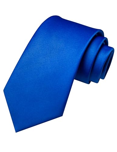 JEMYGINS Royal Blue Tie Silk Necktie for Men Business and Wedding