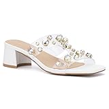 Olivia Miller Women’s Fashion Ladies Shoes, Morgan Clear Transparent PVC Rhinestones & PU Vegan...