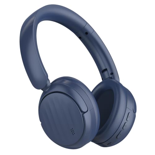 Image of Bluetooth Headphones with Active Noise Cancelling (ANC), Wireless Over Ear Bluetooth Headsets with 35H Playtime, HiFi Stereo Foldable Headphones with Foam Ear Cups for Sports, Travel, Blue