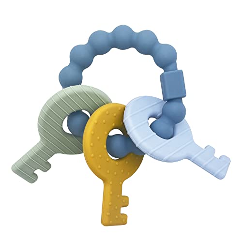 Yapromo Silicone Teething Toy, Cute Keys Teether, Sensory Chew Toy For Baby 3+ Month, Silicone Teething Bracelet, Unisex Car Seat Toy For Infants, Choking-Proof Design #TOP7