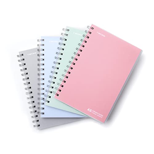 Carnet à spirale haut de gamme TWONE 80 feuilles quadrillées couverture sobre