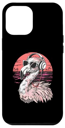 iPhone 14 Plus Pink Flamingo Lover Techno Music Headphones DJ Flamingo Bird Case