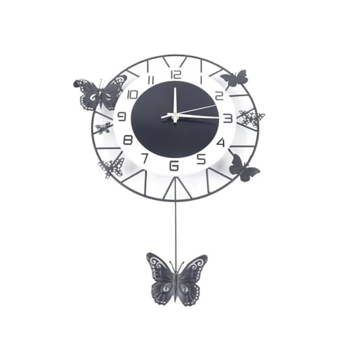 Horloge murale silencieuse XJBTBA grand papillon en fer contre le tic-tac