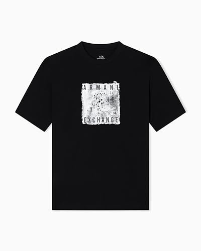 Armani Exchange Men's Grid Box Logo Tee, Black, Large