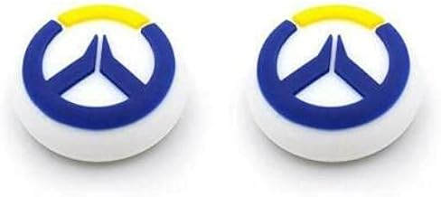 2Pcs Analog Thumb Grip Stick Cover, Dualsense Wireless Controllers Game Remote Joystick Cap, Non-Slip Silicone Handle Protection Cover for PS5/PS4/Xbox one/360/Nintendo Switch PRO (W-Overwatch)
