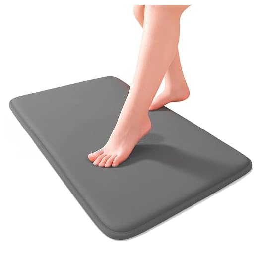 Bluelander Tapete de Baño Antiderrapante Memory Foam, Espuma Viscoelástica Gruesa, Alfombrilla de Baño Antideslizante de Terciopelo, Super Absorbente y Suave para Todo Hogar (Gris Claro, 1 Pieza)