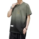 [Goodfeel] tシャツ メンズ 半袖 夏服 グラデーション プリント 大きい サイズ ゆったり 柔らかい 快適 涼しい シンプル オシャレ 吸汗速乾 トップス クルーネック 人気