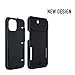 Spy-Fy iPhone 13 Case with Camera Covers Front and Rear | Protect Your iPhone and Privacy | 6-Foot Drop Proof | 6,1 Inch | Camera Protection by Valenta. Black
