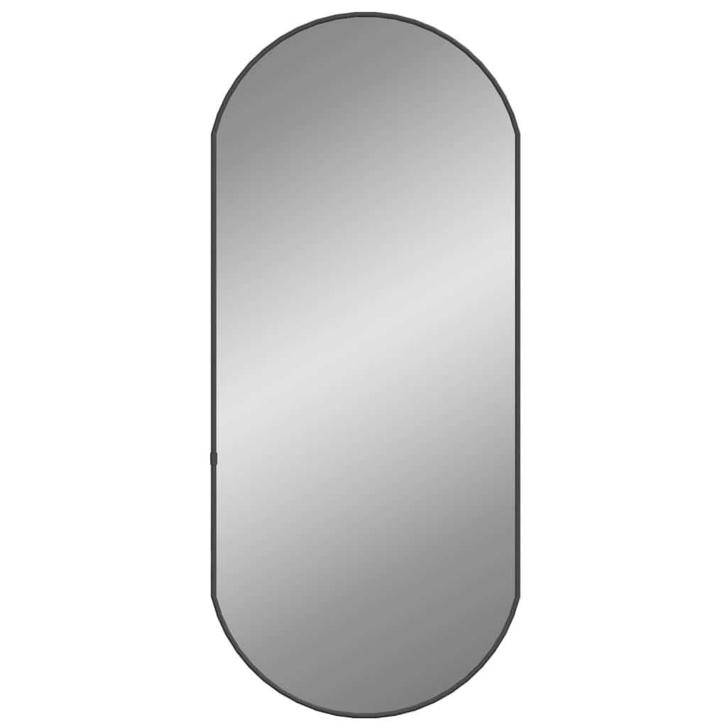 vidaXL Wall Mirror Bathroom Hallway Bedroom Home Decoration Hanging Wall-mounted Vanity Make up Cosmetic Mirror Black 80x35 cm Oval