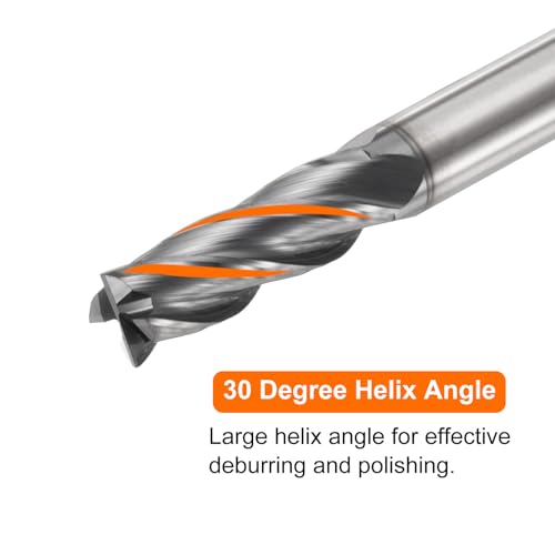 Image of HARFINGTON Carbide Square Nose End Mill Bit 15 /64 inch Cut Dia 4 Flutes TiAlN Coated Milling Cutter for Hardened Steel Metal (15 /64 inch Shank 3 /4 inch Cut Length 2-1 /2 inch Long 30 Degree HRC53-55)