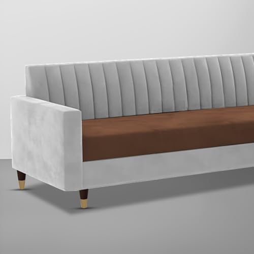 Image of Casaliving Garcia 3 Seater Sofa Set for Living Room (Brown Grey Colour) Premium Fabric Sofa