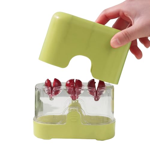 Deshuesador de prensa manual de cocina con función de desenhuesado - Deshuesador ergonómico para frutas - Para hogar, restaurante, familia, pastelería y preparación de comidas