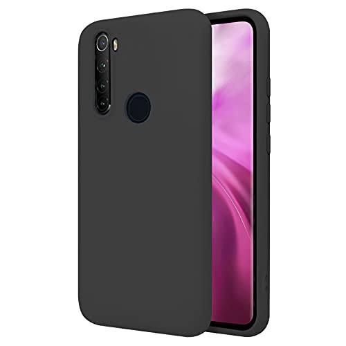 TBOC Funda Compatible con Xiaomi Redmi Note 8T [6.3"] - Carcasa Rígida [Negra] Silicona Líquida Premium [Tacto Suave] Forro Interior Microfibra [Protege la Cámara] Antideslizante Resistente Resistente Cover