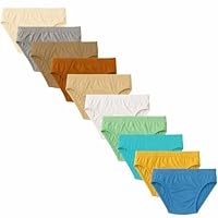 Kit 10 Cuecas Infantil Slip 100% Algodão Básica Cores Sortidas (BR, Alfa, Único, G, Sortido)