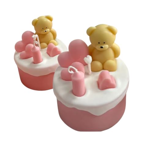 Vela aromática de aromaterapia con oso y corazón, vela de cera...