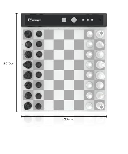 Image of CHESSNUT Go Ultimate Portable Travel Electronic Chessboard with Full Piece Recognition and Strong Magnetic Adhesion - Perfect Desk or Travel Size (Grey)