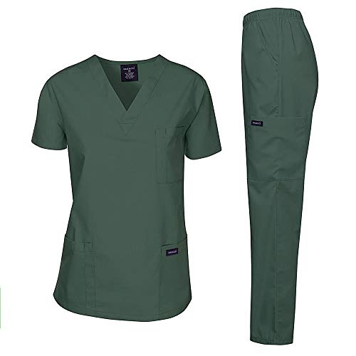 Image of Dagacci Scrubs Medical Uniform Women and Man Scrubs Set Medical Scrubs Top and Pants