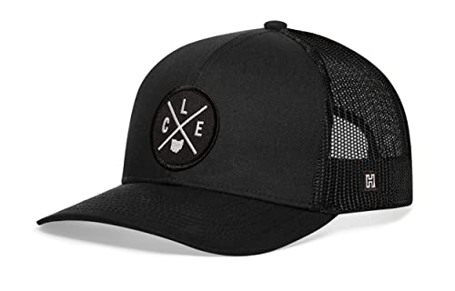 Image of HAKA State City Trucker Hat for Men & Women, Adjustable Baseball Hat, Mesh Snapback, Sturdy Outdoor Black Golf Hat
