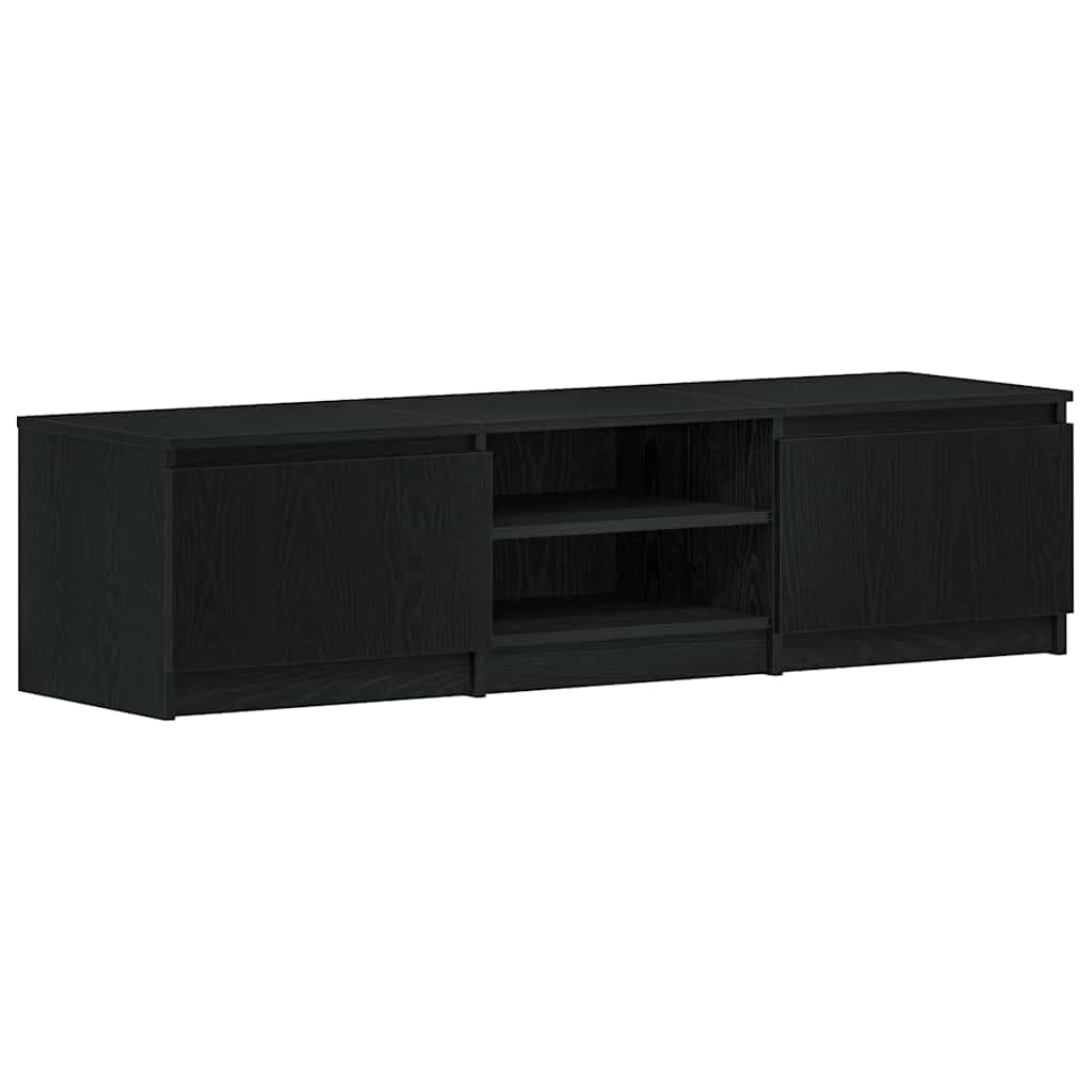 Vidaxl Black Oak Tv Cabinet 140X40x35.5 Cm Engineered Wood, Tv Stand, Tv Sideboard, Hifi Cabinet, Tv Bench, Tv Stand Cabinet, Media Cabinet