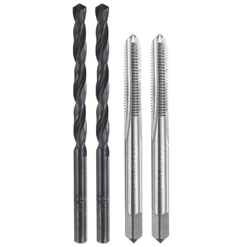 QUARKZMAN Set di 2 punte filettate M5 x 0,8 metriche, dritte, 4,2 mm, punte elicoidali, non rivestite/ossido nero, HSS-6542