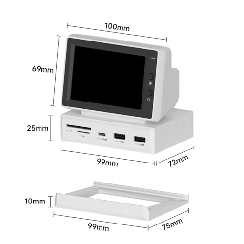 Image of 3.5inch Vintage Secondary Screen Monitor, Computer Temp Monitor, PC Sensor Panel Display, PC Temperature Display, Support HDMI USB 3.0 Hub SD3.0 TF Card Reader
