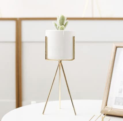 Image of Planter stand indoor rustproof durable stylish modern shelf living room sturdy stable decor decoration Pot Stand mid century - Small (Single Medium)