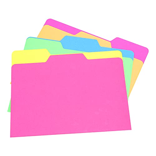 Find It All Tab Letter Size Interior File Folders, Letter Size, Third Cut, Assorted Neon Colors, 18 Pack (FT07628)