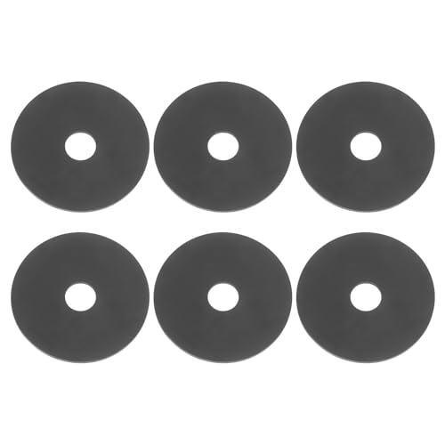 PATIKIL M10 Silicone Flat Washer, 6 Pcs 10mm ID 45mm OD Plain Washer Grommets O-Ring Sealing Gasket Spacer for Faucet Pipe Water Hose Shower Door Handles, Black