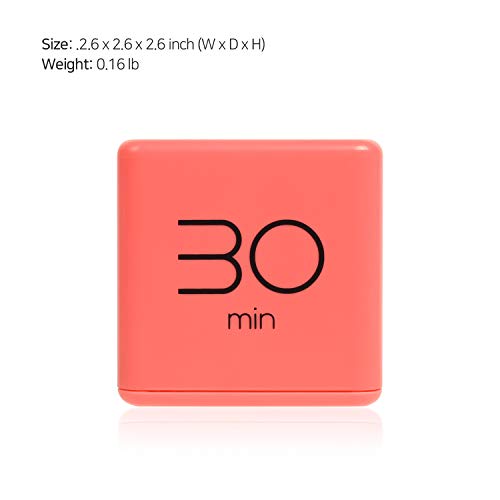 Mooas Cube Timer, Time Management, Kitchen Timer, Kids Timer, Workout Timer, Timer For Studying, Cooking (Coral) #TOP3