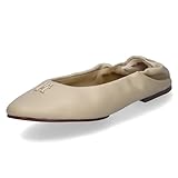 Flach Tommy Hilfiger Damen Ballerinas Beige Glattleder, Größe:40, Farbauswahl:beige