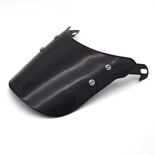 Motorcycle Small Windshields,Universal Windscreen Wind Defector W/Mount Bracket Fit 5 To 7" Round Headlights,For Yamaha Suzuki Kawasaki Triumph Ducati Chopper Cruiser(Black #TOP5