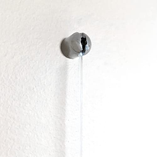 Image of PHS Adjustable Picture Hanging System - Bullet Hanger with Nylon Cable & Gallery Hooks - Art Hanging System - Art Cable Supports 25 lbs - No Track Needed