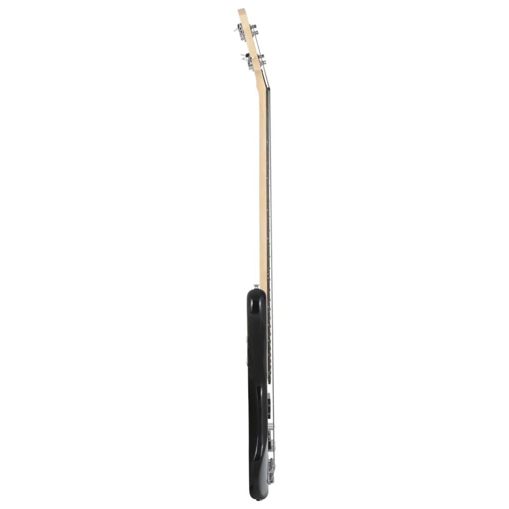 E-Bass für Anfänger 4/4 46 Zoll mit Tasche, Stimmgerät, Plektrum und Gurt, Massives Birkenholz Bassgitarren-Set in Blau Schwarz für Musik Schule Bühne Hobby und Einsteiger