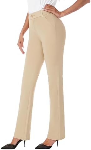 iChosy Women's Ease into Comfort Barely Bootcut Stretch Dress Pan...
