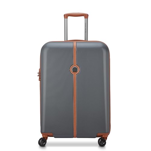 Image of DELSEY PARIS Lucette 66 cms Medium Check-in ABS /Polycarbonate Hard Sided 8 Wheels and Expandable Spinner Suitcase /Trolley Bag for Travel with TSA Lock- Anthracite