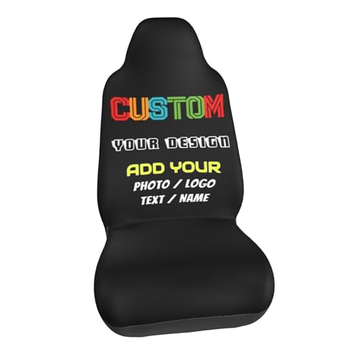 LZXSXZ Custom Car Seat Covers, Personalized Image Text Logo Nonslip Seat Protector Case, Elastic Soft Universal Front Seat Protector Cover for Cars Trucks Van Sedans SUV (1PCS)