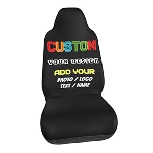 LZXSXZ Custom Car Seat Covers, Personalized Image Text Logo Nonslip Seat Protector Case, Elastic Soft Universal Front Seat Protector Cover for Cars Trucks Van Sedans SUV (1PCS)