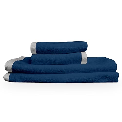 Image of Divine Casa Cotton Face & Hand Towel Set - 500 GSM Thick, Durable Bath Towels with High Absorbency for Daily Home, Bathroom & Travel Use - Pack of 4