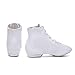 Danzcue Womens White Canvas Lace up Jazz Boot Shoes, 4.5 M US