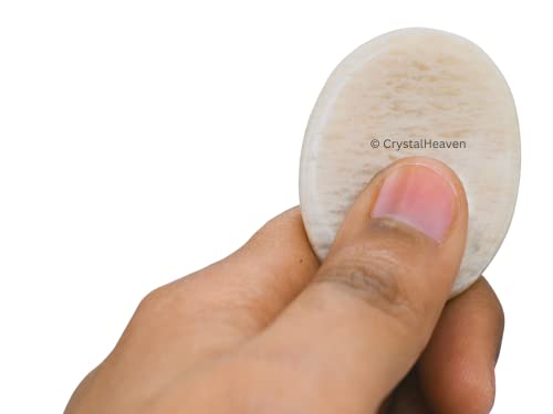 Image of Cream Moonstone Crystal Thumb Worry Pebbles Stones for Anxiety Stress Relief Massage - AAA Grade Original Healing Gemstone Agate Rubbing Stone for Yoga Meditation Spiritual Reiki Feng Shui