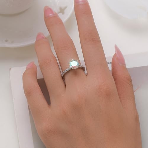 Anillo de compromiso Wycian en oro blanco de 9K y granate de 8mm 2