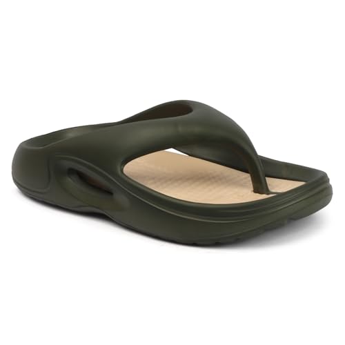 Image of Men's EVA Foam Flip Flops Slippers | Lightweight Anti-Skid Thong Sandals | Soft Cushion Comfortable Regular Wear Bathroom Beach Indoor Outdoor Slides